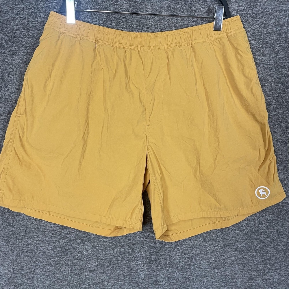 Backcountry Shorts Mens XL Yellow Lined Swim Trunks Drawstring Pockets Quick Dry